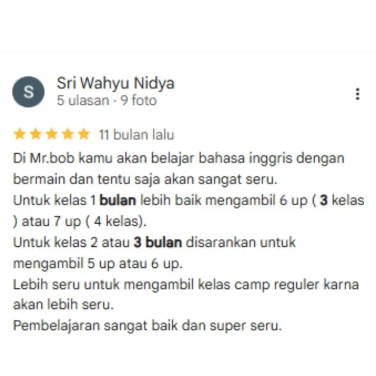 Mr. Bob program 3 bulan