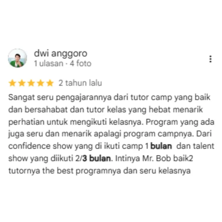 Mr. Bob program 3 bulan