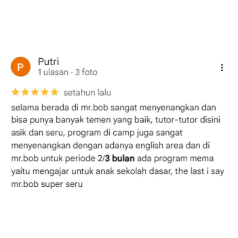 Mr. Bob program 3 bulan