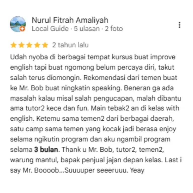 Mr. Bob program 3 bulan
